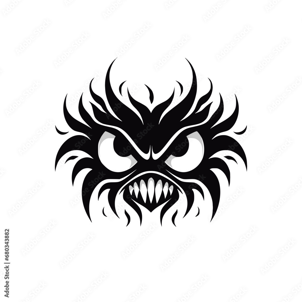 Cute Monster Fire Dark Line Art Bat 
Scary Graphic 