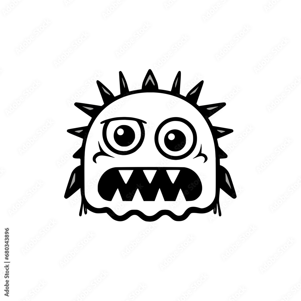 Cute Monster Fire Dark Line Art Bat 
Scary Graphic 