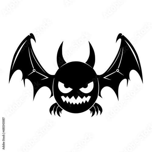 Cute Monster Fire Dark Line Art Bat 
Scary Graphic 