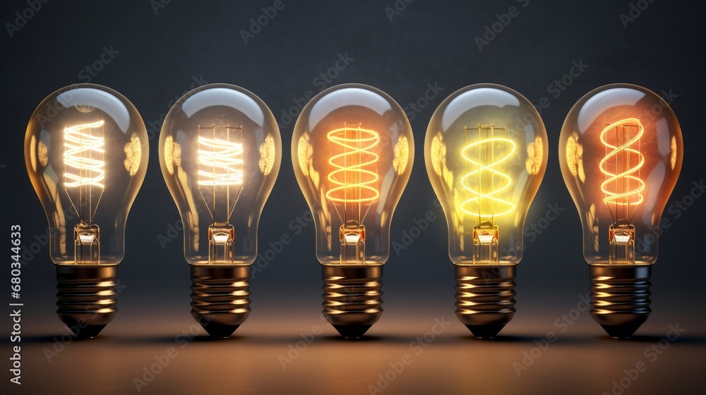 Light bulb ideas concept AI generated illustration Light bulb ideas concept AI generated illustration
