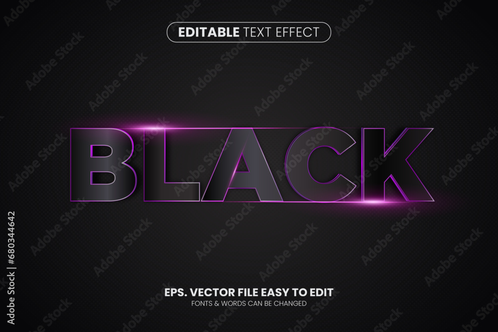 Black purple 3d editable text effect Black purple 3d editable text effect