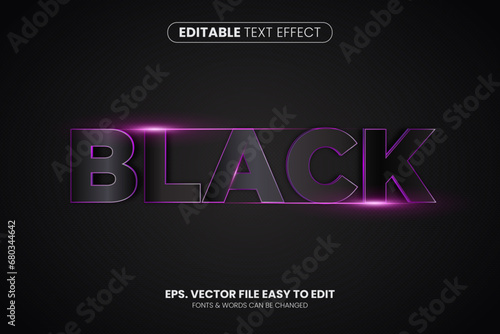 Foto Black purple 3d editable text effect