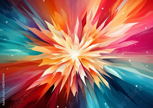 Abstract colorful sunburst background.