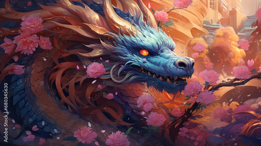 New Year of Dragon AI generated illustration New Year of Dragon AI generated illustration