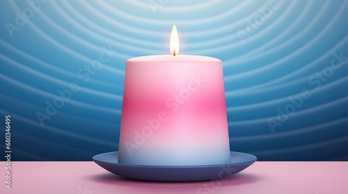 pastel candle and candle  holder