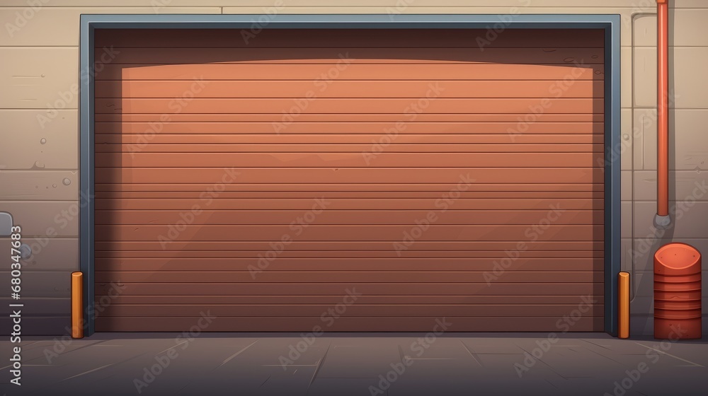 Roller door or roller shutter using for factory ware AI generated illustration Roller door or roller shutter using for factory ware AI generated illustration