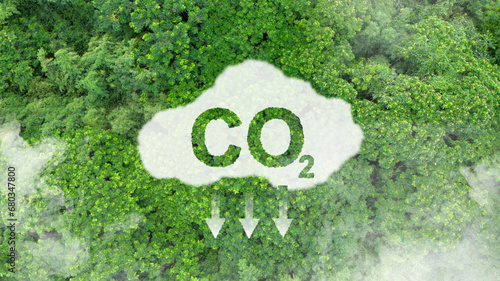 Reduce greenhouse gas emission concept. Carbon footprint climate change and sustainable. CO2 reduction, save energy, Reduce CO2 gas emission, low greenhouse gas emission, protect environment