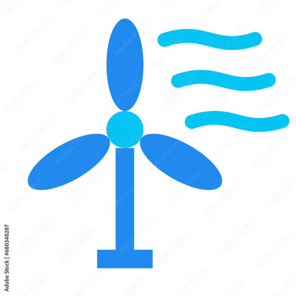 エネルギー、風力を表すカラースタイルのアイコン