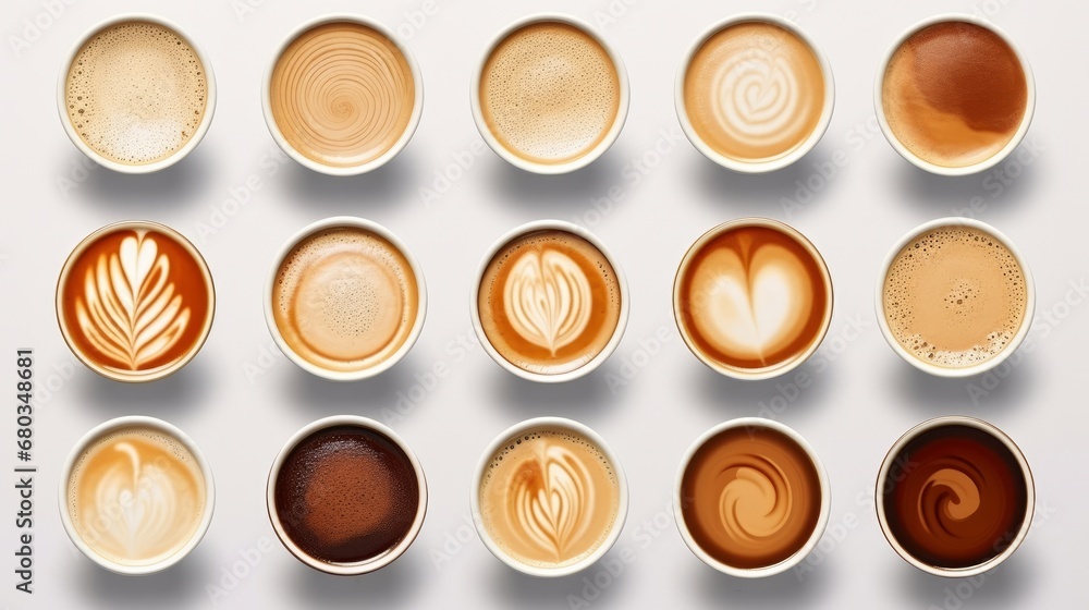 Top view arrangement of delicious gradient coffee AI generated illustration Top view arrangement of delicious gradient coffee AI generated illustration