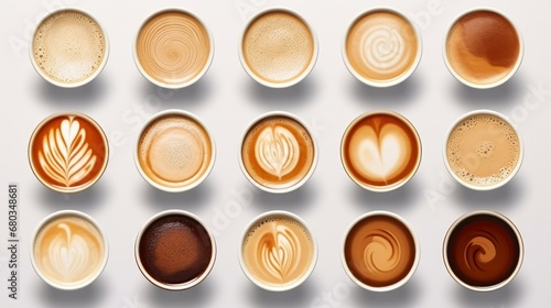 Top view arrangement of delicious gradient coffee AI generated illustration
