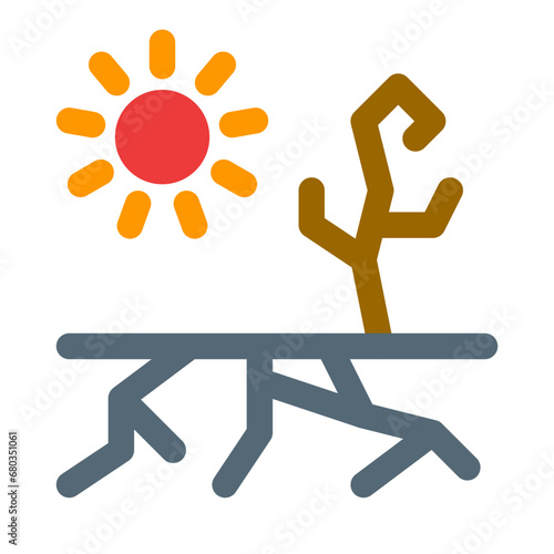 災害、干ばつ、日照りを表すカラースタイルのアイコン