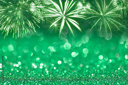 sparkles of Green glitter abstract background. Copy space