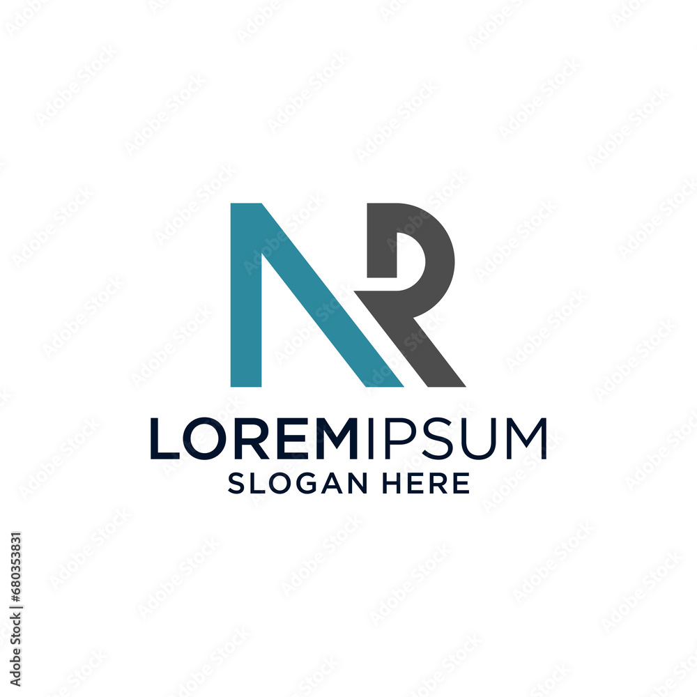 n r logo design template