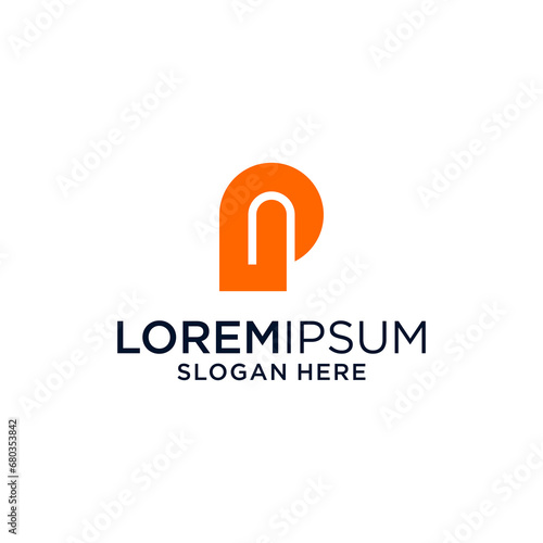 p logo design template