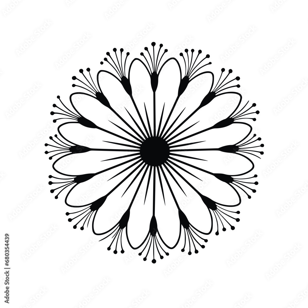 Flower Plant Twig Beautiful Fragrant Blooms Wallpaper Design Abstract Line Art Background Graphic