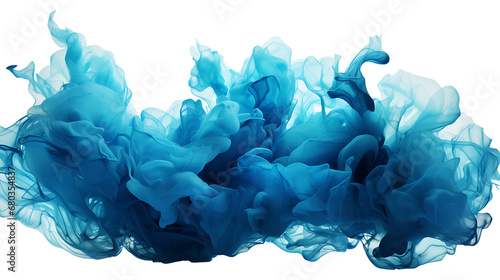 Blue color fire flame on a transparent png background