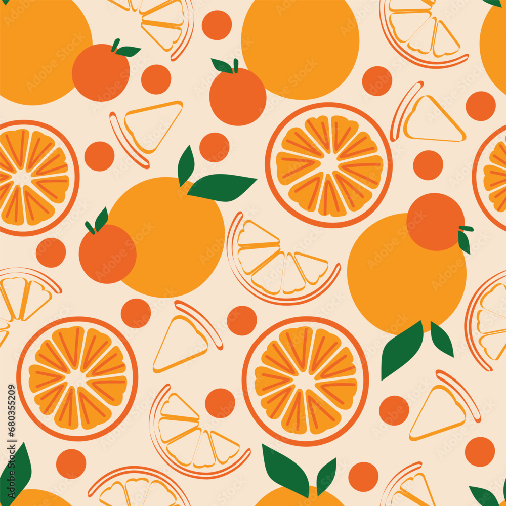 Minimalist Orange Seamless Pattern Design Minimalist Orange Seamless Pattern Design