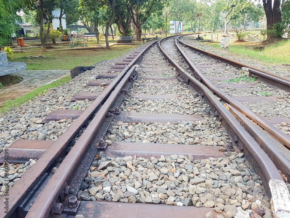 Fototapeta premium view of rail road tracks