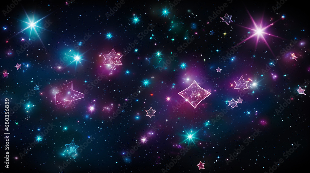 Fototapeta premium Space_watercolor_colorful_background_with_nebula_and