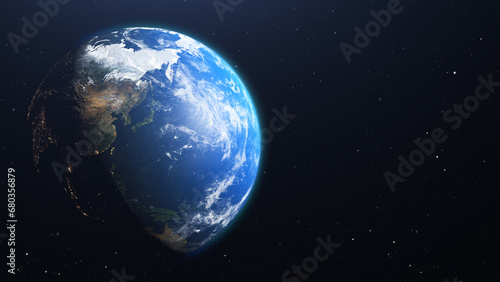                                         Planet Earth and Korea from space