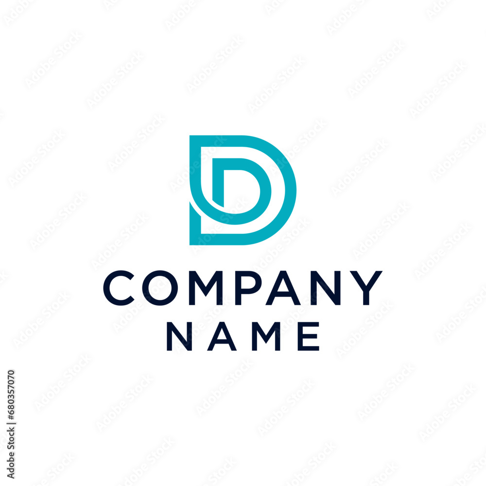 Initial letter D and d logo design template vector