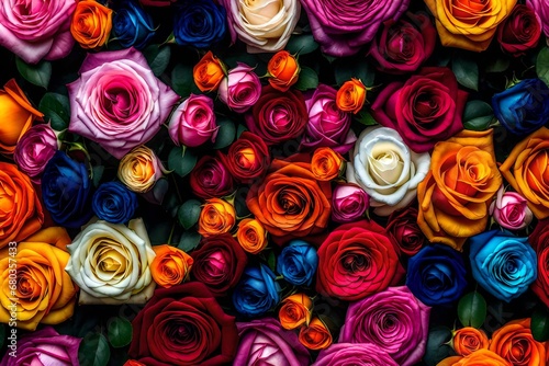 Flowers. Colorful roses background photo
