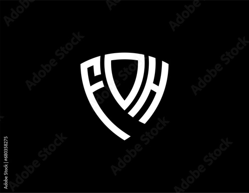 FOH creative letter shield logo design vector icon illustration photo