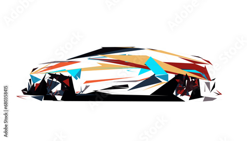 Automotive art geometric stripes. Super car abstract sticker. Sharp spear of firm lines.