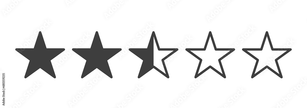 Obraz premium シンプルな黒色の2.5星マーク