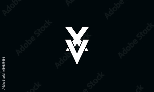 Modern minimal letter XV VX logo design template - vector