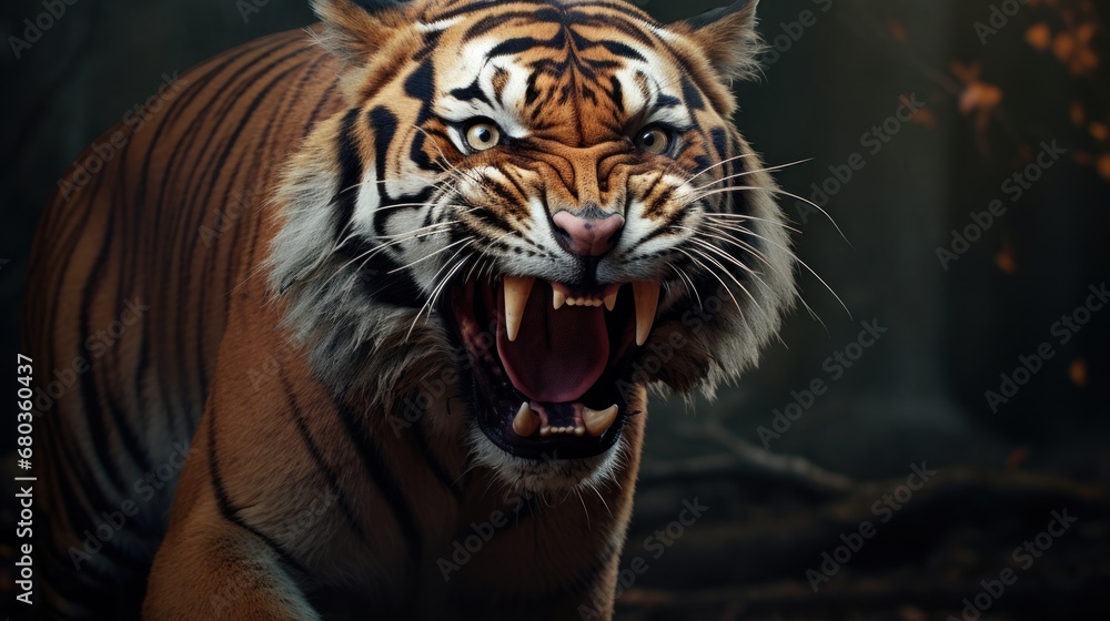 Fototapeta premium angry tiger background wallpaper ai generated