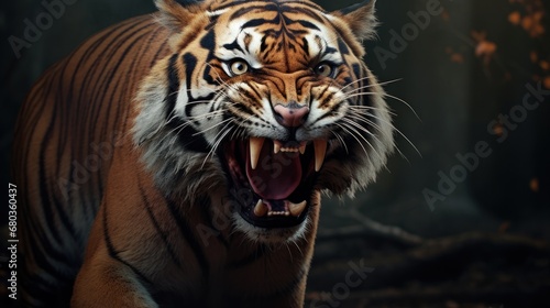 angry tiger background wallpaper ai generated