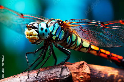 dragonfly close-up. Bright image. 
