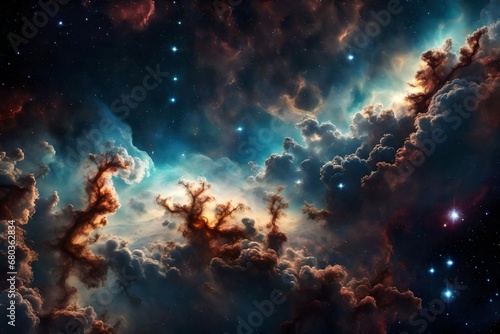 A mesmerizing and otherworldly space nebula with a dreamlike atmosphere.