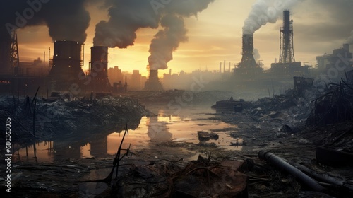 environmental pollution background wallpaper ai generated