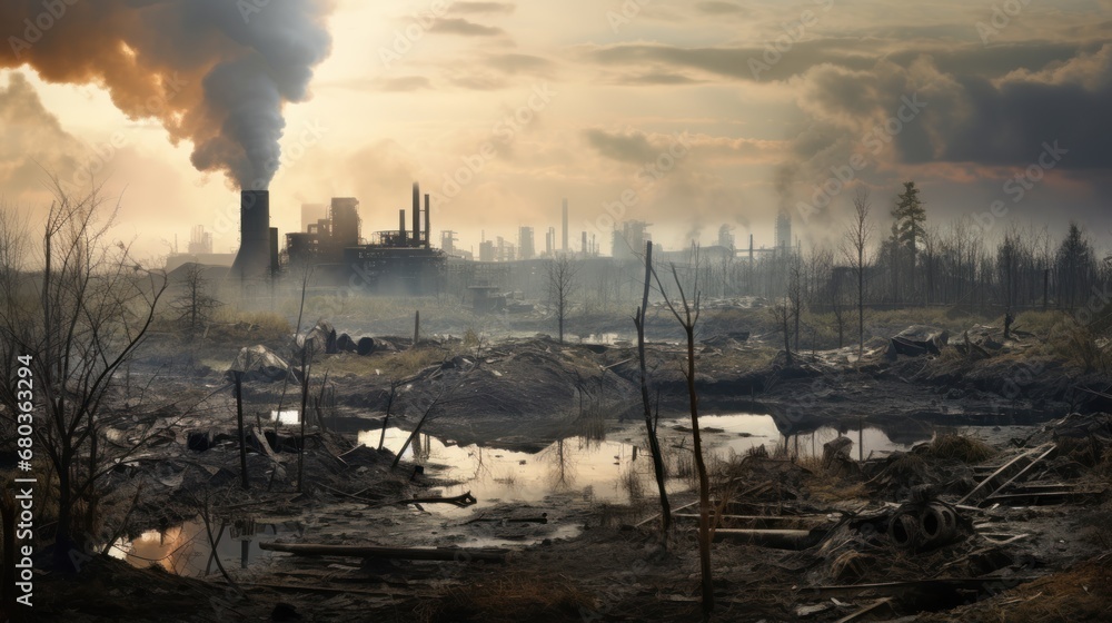 environmental pollution background wallpaper ai generated Stock ...