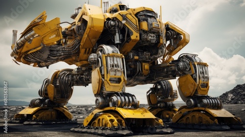 heavy equipment transformers background wallpaper ai generated photo
