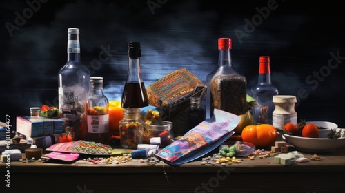 medicine with bottle background wallpaper ai generated photo