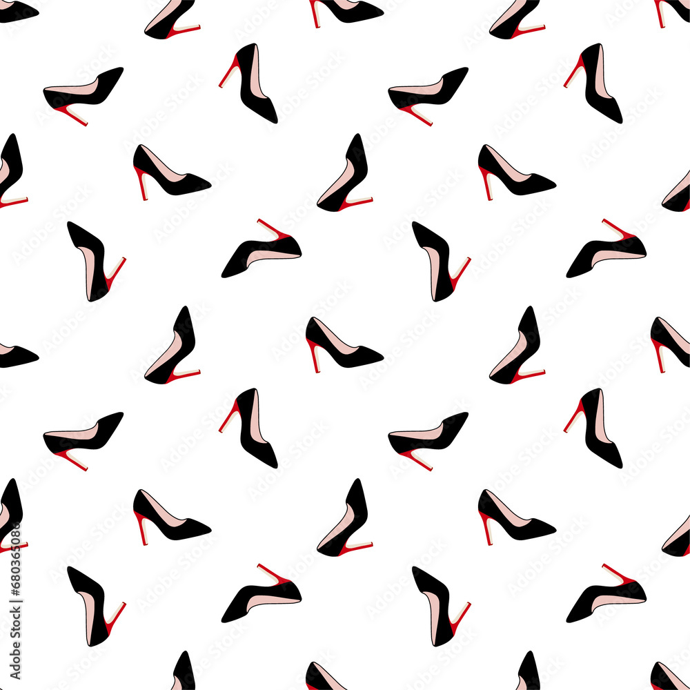 seamless pattern with black shoes seamless pattern with black shoes
