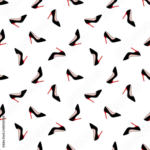 seamless pattern with black shoes 