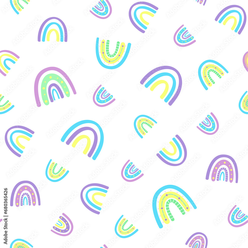pattern with cartoon rainbows pattern with cartoon rainbows
