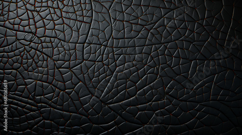 Ornate black leather background - elegant stitching - background