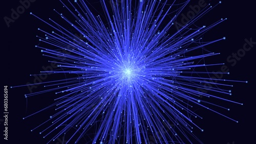Vibrant blue starburst explosion in space, showcasing the intense energy released when a star collapses. Dark background adds depth and cosmic ambiance photo