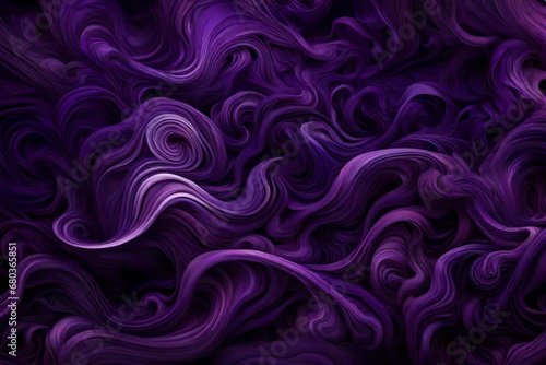 Deep purple pigments swirling into a mystical dance on black.