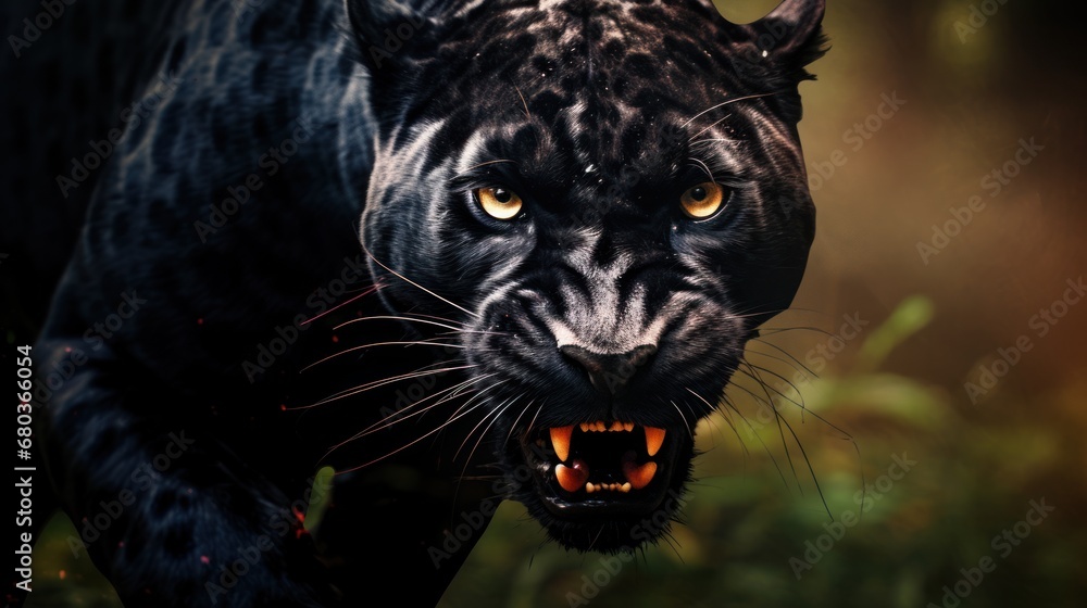 the panther is angry background wallpaper ai generated