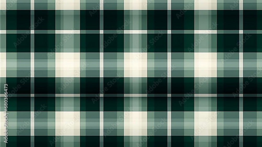 St. Patrick's Day seamless plaid pattern in dark green, green, and off-white