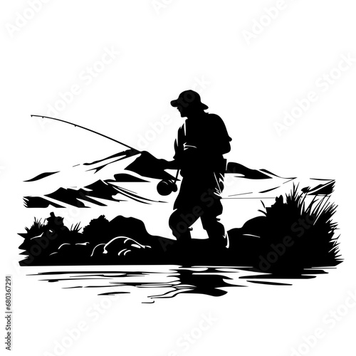 Fly Fishing Rod In Hand photo