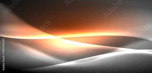 Neon-lit waves surge across background, mesmerizing dance of luminescence and motion. Dynamic backdrop captures essence of energy and modern aesthetics