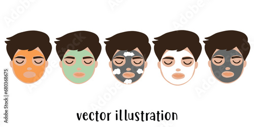 Man face, Facial mask, self care, Sheet mask, handsome 