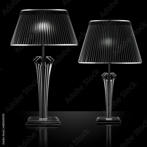  Elegant Lamps Casting a Warm Glow on a Stylish Tabletop in black and white